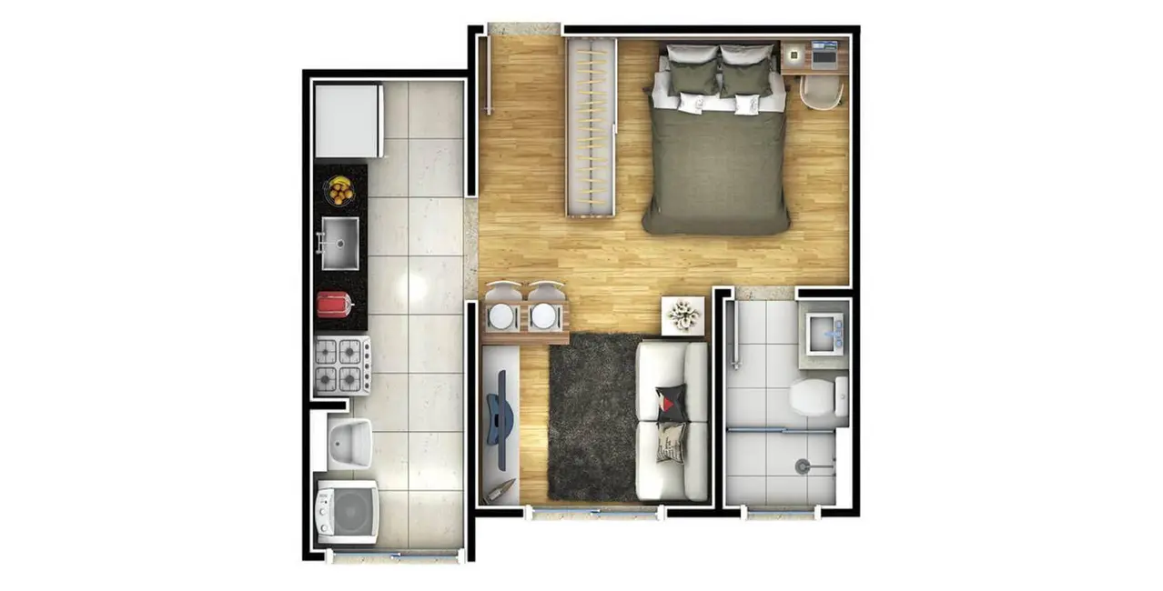 Apartamento com 2 quartos à venda, 45m2 em Lopes de Oliveira, Sorocaba - SP - imagem 6 Foto 6 de Apartamento com 2 quartos à venda, 45m2 em Lopes de Oliveira, Sorocaba - SP
