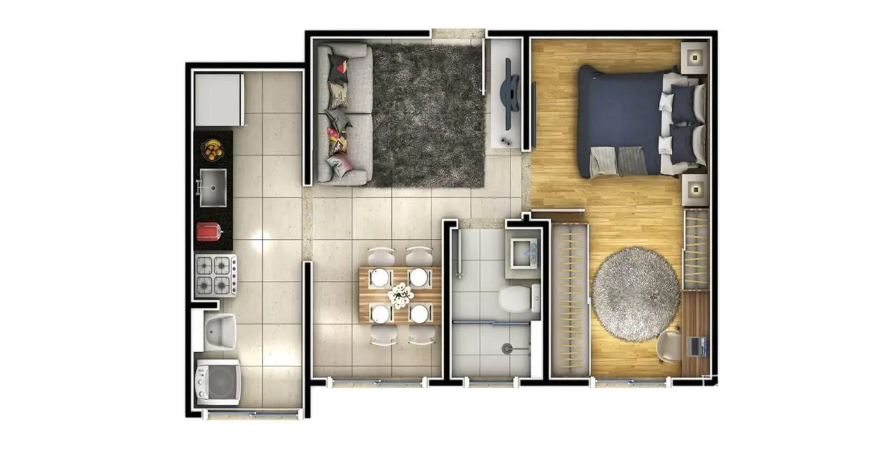 Foto 4 de Apartamento com 1 quarto à venda, 50m2 em Vila Helena, Sorocaba - SP