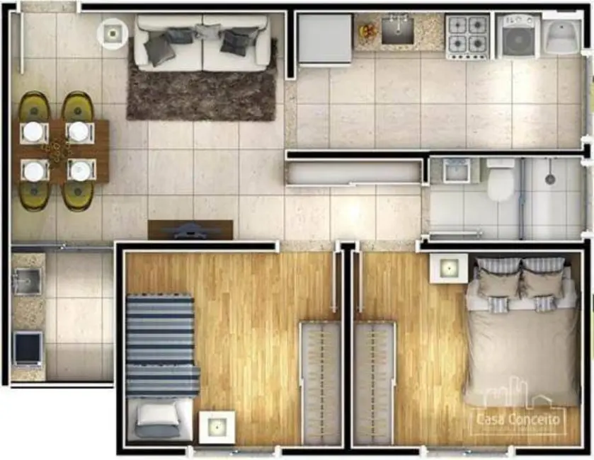 Foto 7 de Apartamento com 2 quartos à venda, 45m2 em Jardim Gutierres, Sorocaba - SP