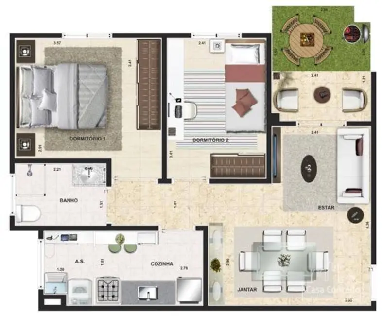 Apartamento com 2 quartos à venda, 56m2 em Jardim São Carlos, Sorocaba - SP - imagem 3 Foto 3 de Apartamento com 2 quartos à venda, 56m2 em Jardim São Carlos, Sorocaba - SP