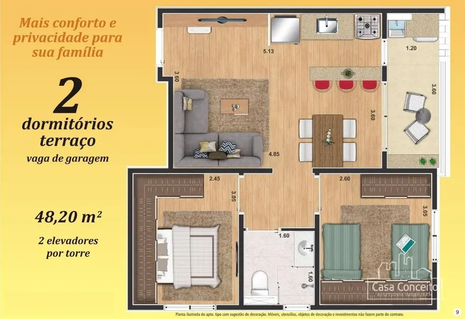 Foto 4 de Apartamento com 2 quartos à venda, 48m2 em Jardim das Estrelas, Sorocaba - SP