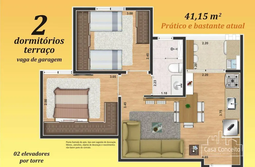 Foto 3 de Apartamento com 2 quartos à venda, 48m2 em Jardim das Estrelas, Sorocaba - SP