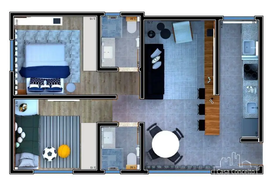 Foto 1 de Apartamento com 2 quartos à venda, 132m2 em Jardim Astro, Sorocaba - SP