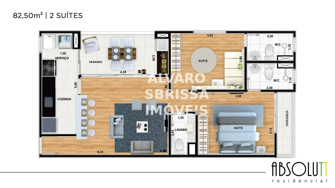 Foto 6 de Apartamento com 2 quartos à venda, 82m2 em Itu Novo Centro, Itu - SP