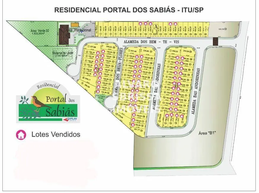 Foto 2 de Terreno / Lote à venda, 172m2 em Portal dos Sabiás, Itu - SP
