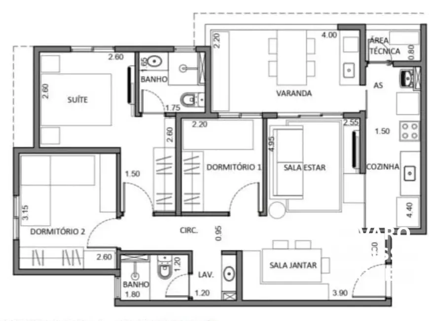 Foto 6 de Apartamento com 3 quartos à venda, 75m2 em Jardim América, Salto - SP
