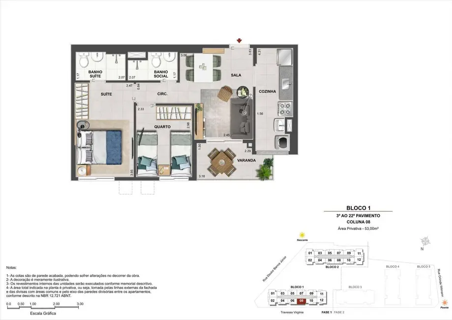 Apartamento com 2 quartos à venda, 53m2 em Centro, Nova Iguacu - RJ - imagem 4 Foto 4 de Apartamento com 2 quartos à venda, 53m2 em Centro, Nova Iguacu - RJ