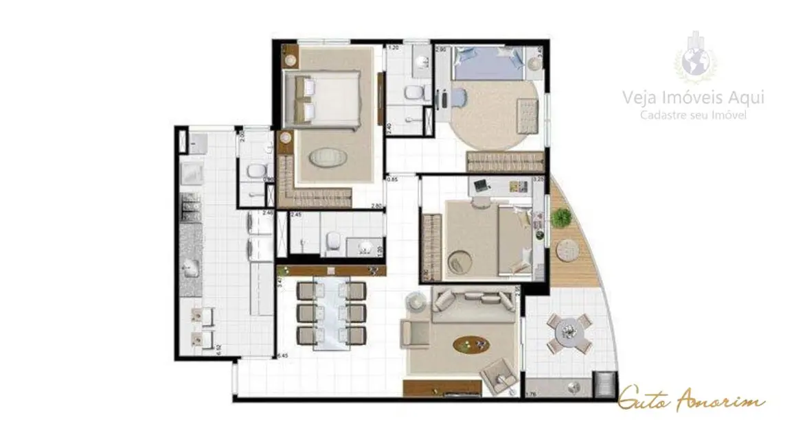 Apartamento com 3 quartos à venda, 97m2 em Centro, Nova Iguacu - RJ - imagem 2 Foto 2 de Apartamento com 3 quartos à venda, 97m2 em Centro, Nova Iguacu - RJ