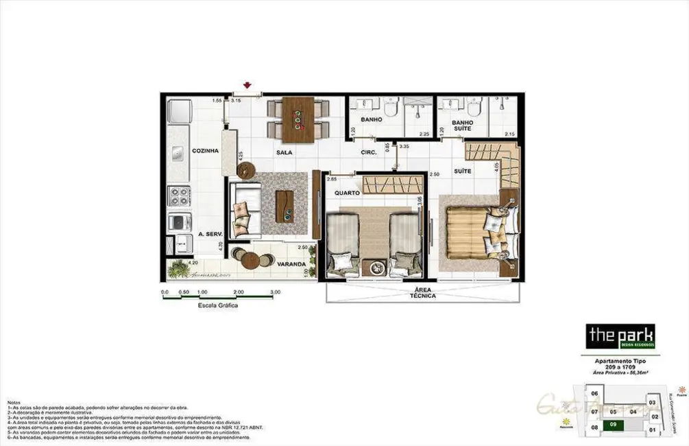 Apartamento com 2 quartos à venda, 63m2 em Centro, Nova Iguacu - RJ - imagem 8 Foto 8 de Apartamento com 2 quartos à venda, 63m2 em Centro, Nova Iguacu - RJ