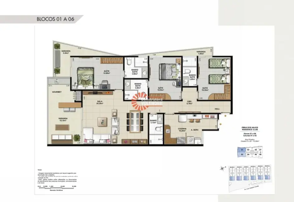 Apartamento com 2 quartos à venda, 64m2 em Arraial Do Cabo - RJ - imagem 3 Foto 3 de Apartamento com 2 quartos à venda, 64m2 em Arraial Do Cabo - RJ