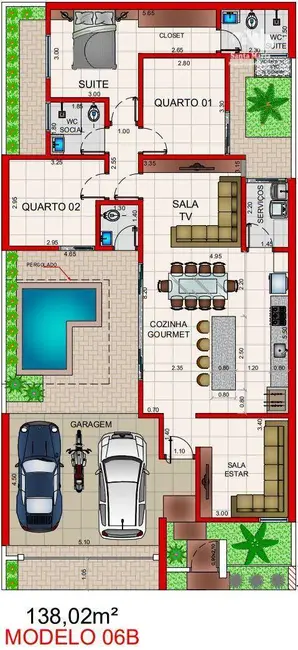 Foto 2 de Casa com 3 quartos à venda, 200m2 em Jardim Baldissera, Votuporanga - SP