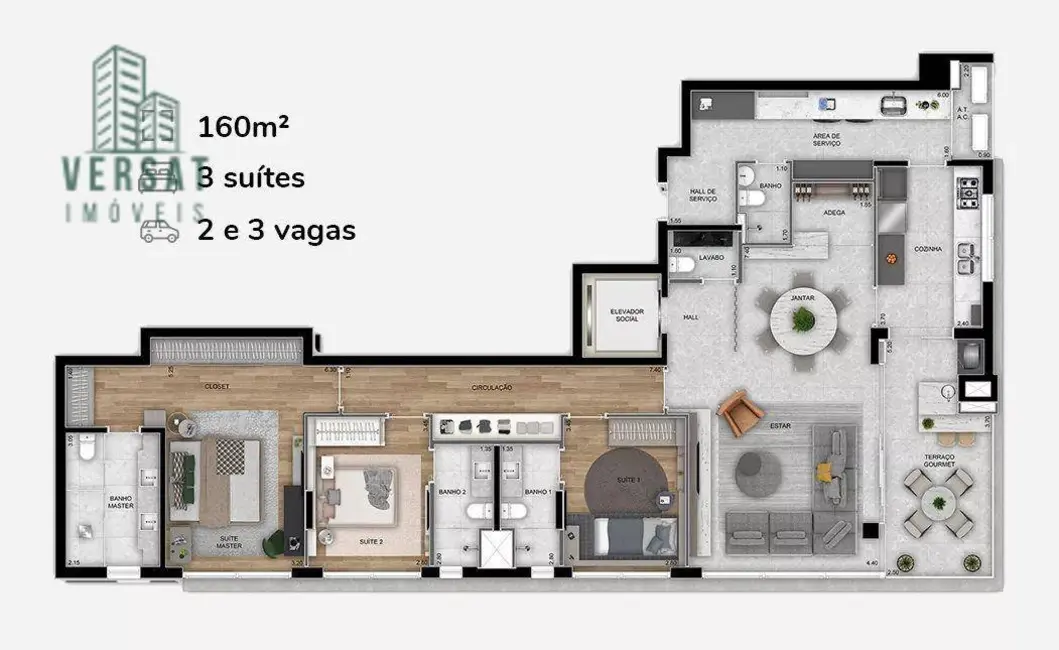 Foto 2 de Apartamento com 3 quartos à venda, 160m2 em Bigorrilho, Curitiba - PR