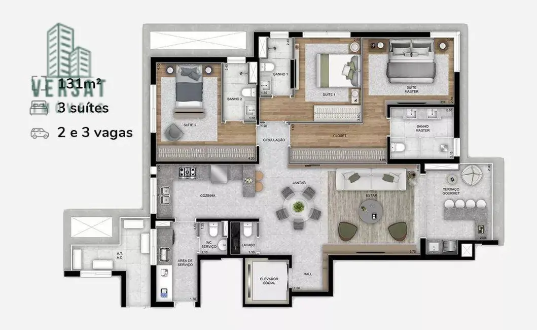 Foto 4 de Apartamento com 3 quartos à venda, 131m2 em Bigorrilho, Curitiba - PR