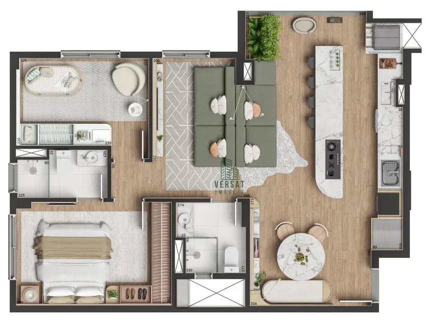 Foto 5 de Apartamento com 3 quartos à venda, 66m2 em Campo Comprido, Curitiba - PR