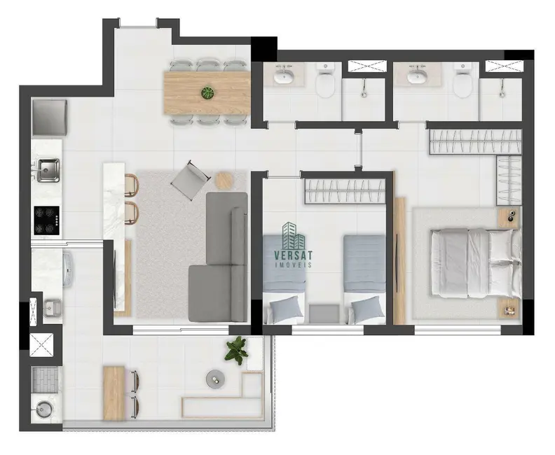 Foto 6 de Apartamento com 2 quartos à venda, 71m2 em Água Verde, Curitiba - PR