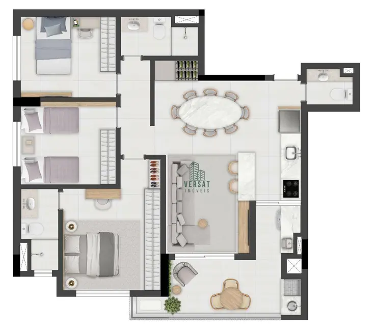 Apartamento com 3 quartos à venda, 91m2 em Água Verde, Curitiba - PR - imagem 3 Foto 3 de Apartamento com 3 quartos à venda, 91m2 em Água Verde, Curitiba - PR