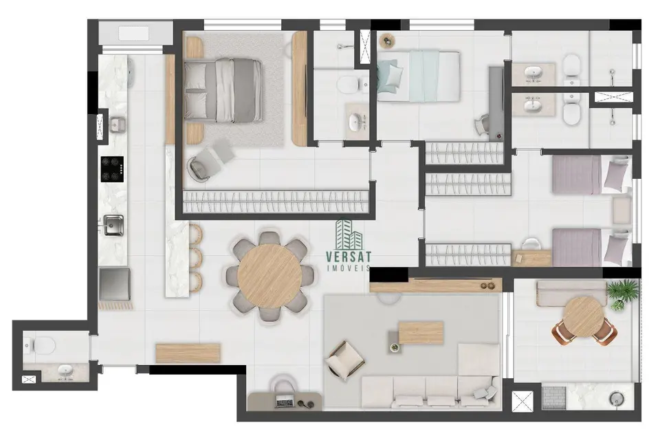 Foto 4 de Apartamento com 3 quartos à venda, 115m2 em Água Verde, Curitiba - PR