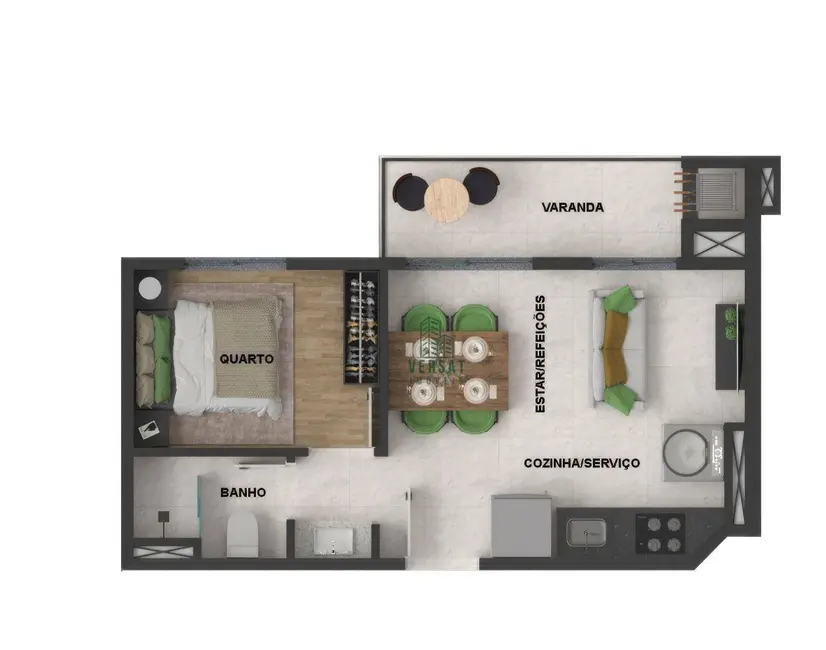 Foto 3 de Apartamento com 1 quarto à venda, 32m2 em Novo Mundo, Curitiba - PR