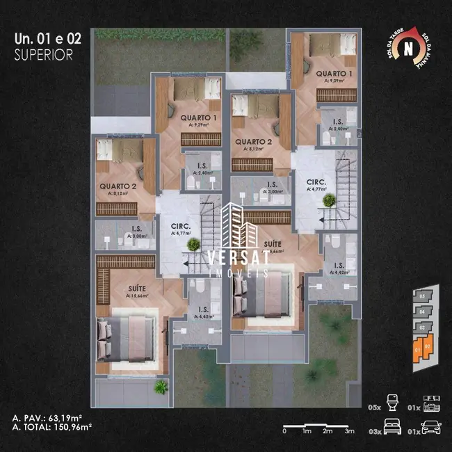 Foto 5 de Sobrado com 3 quartos à venda, 150m2 em Uberaba, Curitiba - PR