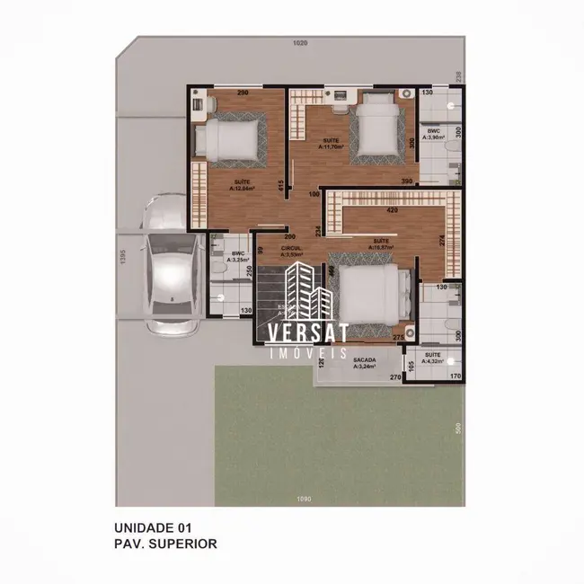 Foto 6 de Sobrado com 3 quartos à venda, 157m2 em Uberaba, Curitiba - PR