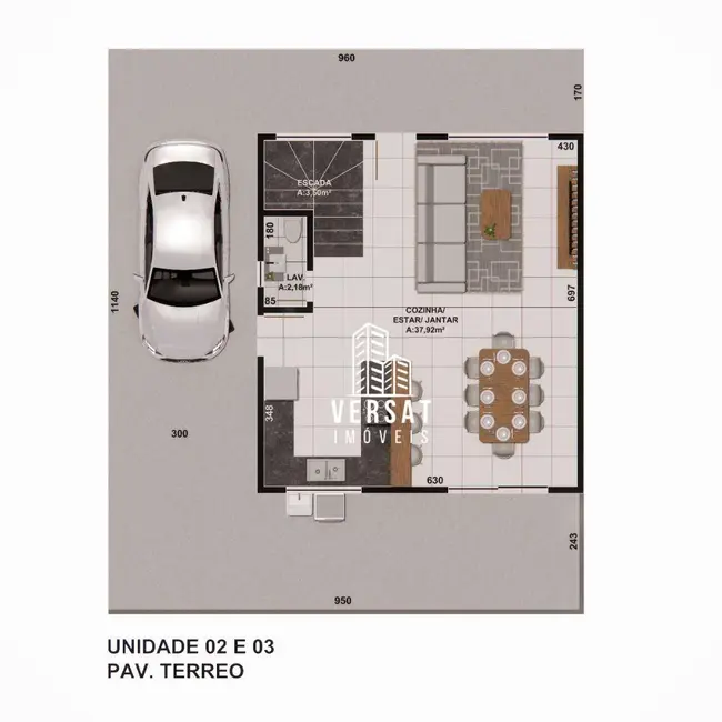 Foto 4 de Sobrado com 3 quartos à venda, 154m2 em Uberaba, Curitiba - PR