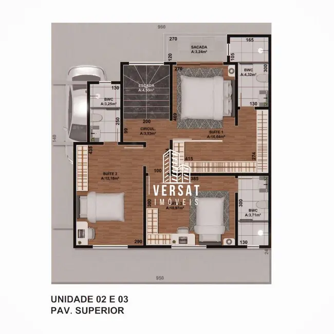 Foto 5 de Sobrado com 3 quartos à venda, 154m2 em Uberaba, Curitiba - PR