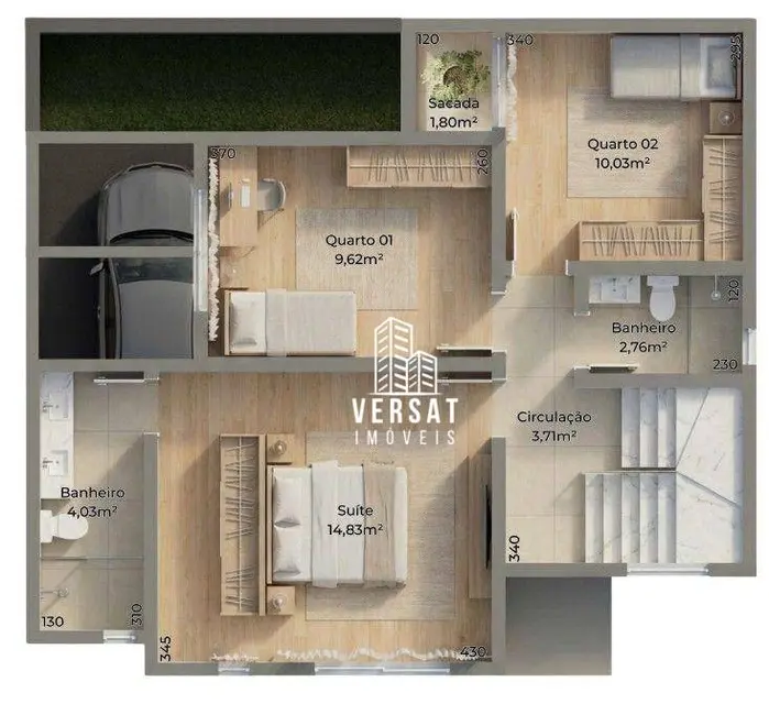 Foto 4 de Sobrado com 3 quartos à venda, 134m2 em Jardim das Américas, Curitiba - PR