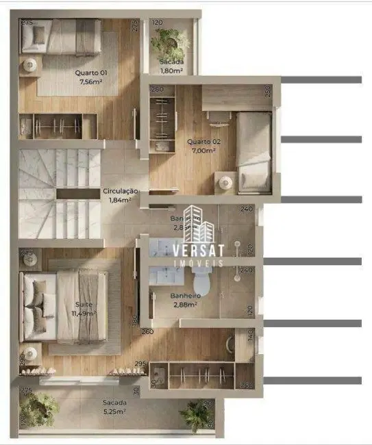 Foto 2 de Sobrado com 3 quartos à venda, 141m2 em Jardim das Américas, Curitiba - PR