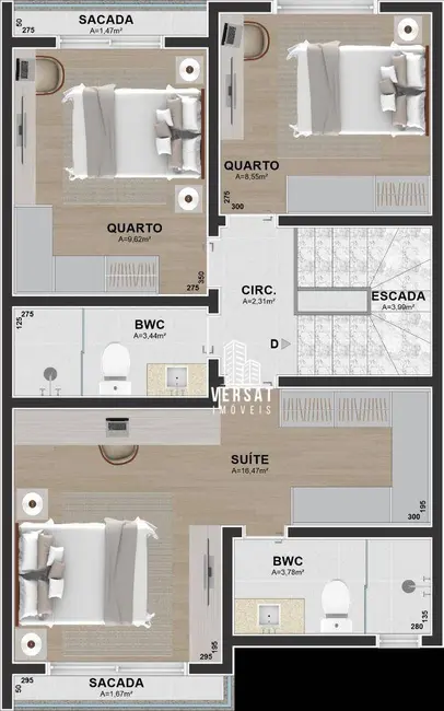 Foto 6 de Sobrado com 3 quartos à venda, 114m2 em Uberaba, Curitiba - PR