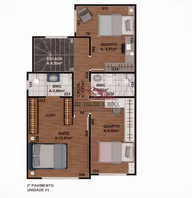 Foto 9 de Casa com 3 quartos à venda, 103m2 em Bairro Alto, Curitiba - PR