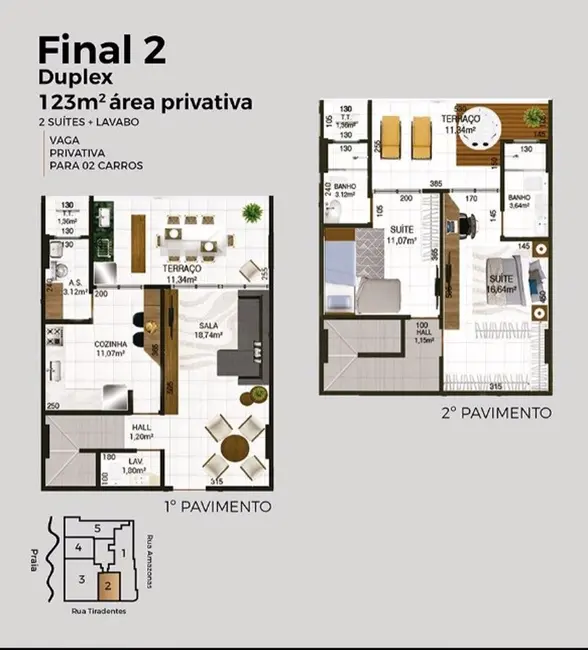 Foto 2 de Apartamento com 2 quartos à venda, 123m2 em Canto do Forte, Praia Grande - SP