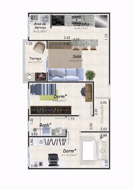 Apartamento com 2 quartos à venda, 97m2 em Praia Grande - SP - imagem 3 Foto 3 de Apartamento com 2 quartos à venda, 97m2 em Praia Grande - SP