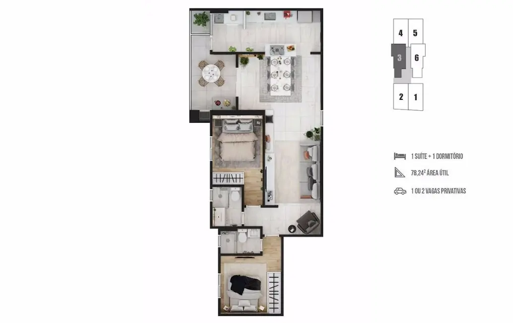 Foto 3 de Apartamento com 2 quartos à venda, 145m2 em Boqueirão, Praia Grande - SP