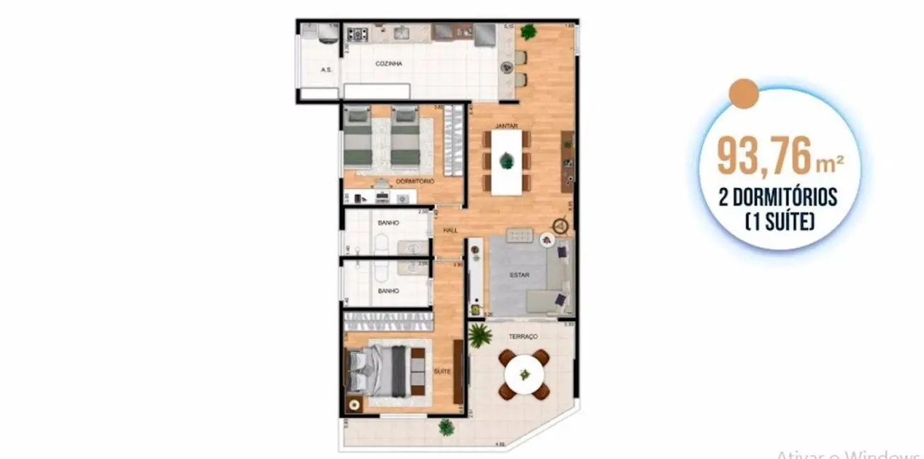 Foto 1 de Apartamento com 2 quartos à venda, 94m2 em Aviação, Praia Grande - SP