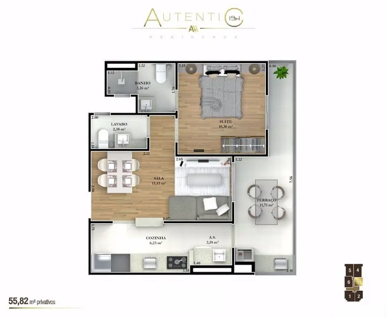 Foto 1 de Apartamento com 1 quarto à venda, 55m2 em Canto do Forte, Praia Grande - SP