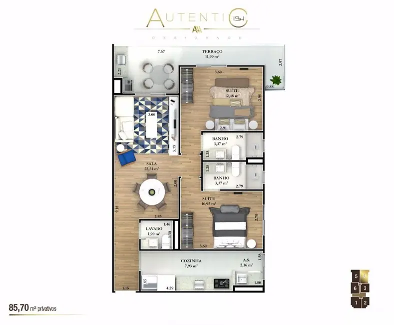 Apartamento com 2 quartos à venda, 85m2 em Canto do Forte, Praia Grande - SP - imagem 3 Foto 3 de Apartamento com 2 quartos à venda, 85m2 em Canto do Forte, Praia Grande - SP