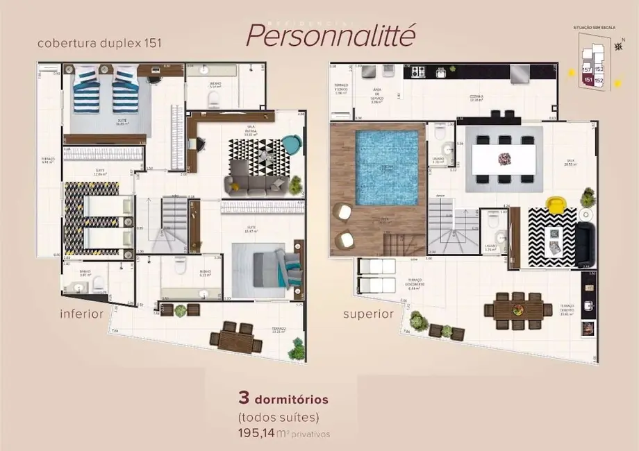 Cobertura com 3 quartos à venda, 200m2 em Aviação, Praia Grande - SP - imagem 2 Foto 2 de Cobertura com 3 quartos à venda, 200m2 em Aviação, Praia Grande - SP