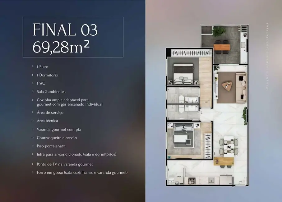 Foto 1 de Apartamento com 2 quartos à venda, 69m2 em Praia Grande - SP