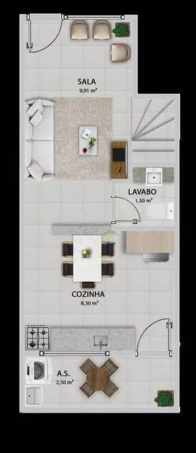 Casa com 2 quartos à venda, 54m2 em Boqueirão, Praia Grande - SP - imagem 9 Foto 9 de Casa com 2 quartos à venda, 54m2 em Boqueirão, Praia Grande - SP