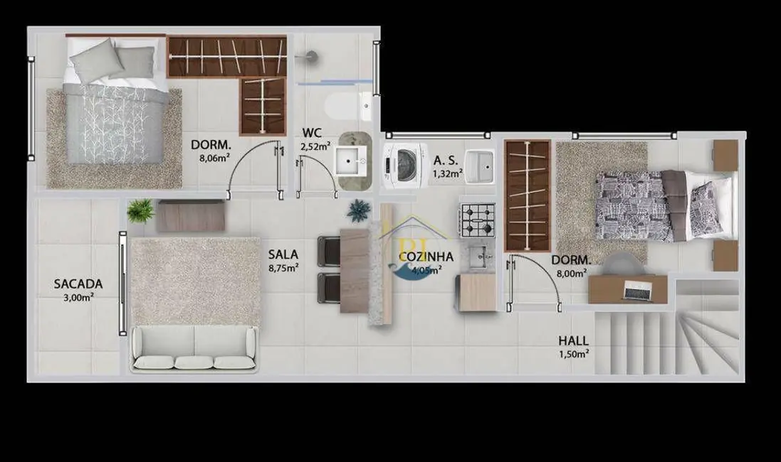 Casa com 2 quartos à venda, 54m2 em Boqueirão, Praia Grande - SP - imagem 6 Foto 6 de Casa com 2 quartos à venda, 54m2 em Boqueirão, Praia Grande - SP