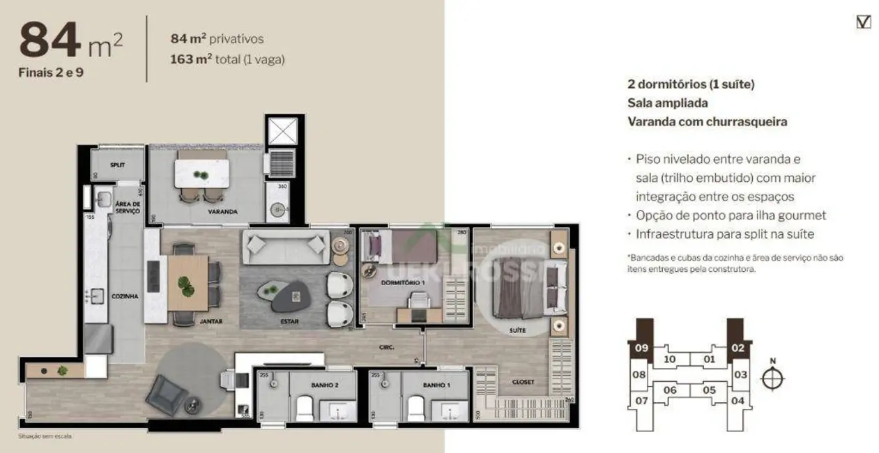 Apartamento com 3 quartos à venda, 84m2 em Terra Bonita, Londrina - PR - imagem 2 Foto 2 de Apartamento com 3 quartos à venda, 84m2 em Terra Bonita, Londrina - PR