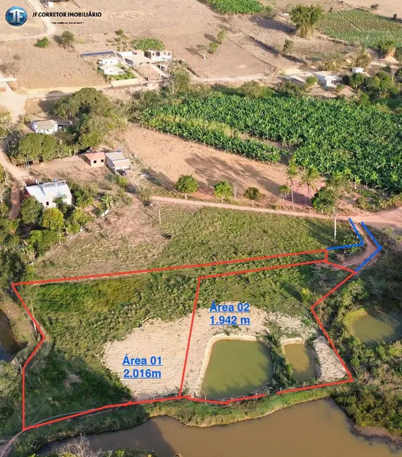 Foto 2 de Terreno / Lote à venda, 2000m2 em Iapu - MG