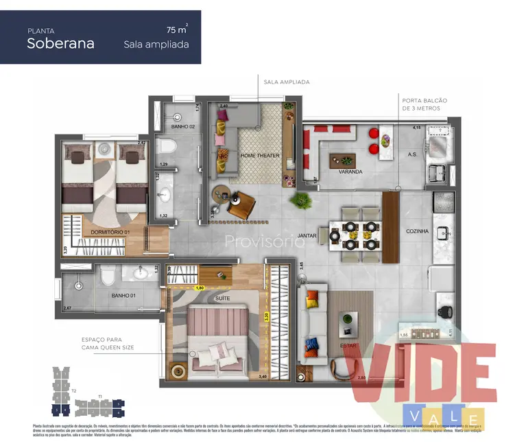 Apartamento com 3 quartos à venda e para alugar, 76m2 em Sao Jose Dos Campos - SP - imagem 5 Foto 5 de Apartamento com 3 quartos à venda e para alugar, 76m2 em Sao Jose Dos Campos - SP