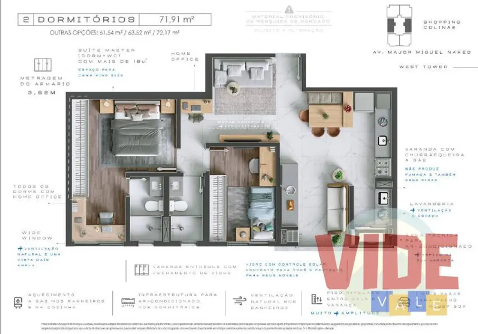 Foto 8 de Apartamento com 3 quartos à venda, 86m2 em Sao Jose Dos Campos - SP
