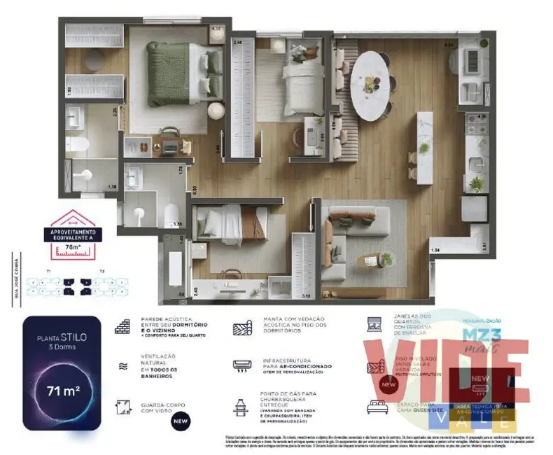 Foto 6 de Apartamento com 2 quartos à venda, 56m2 em Sao Jose Dos Campos - SP