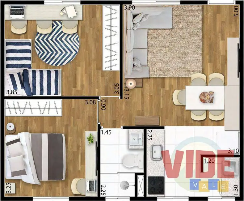 Apartamento com 2 quartos à venda, 54m2 em Jardim Flórida, Jacarei - SP - imagem 3 Foto 3 de Apartamento com 2 quartos à venda, 54m2 em Jardim Flórida, Jacarei - SP