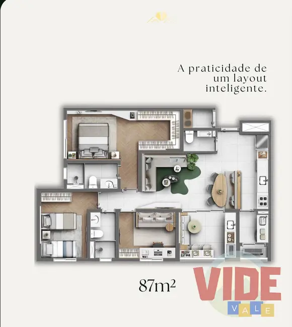 Foto 2 de Apartamento com 2 quartos à venda e para alugar, 66m2 em Sao Jose Dos Campos - SP