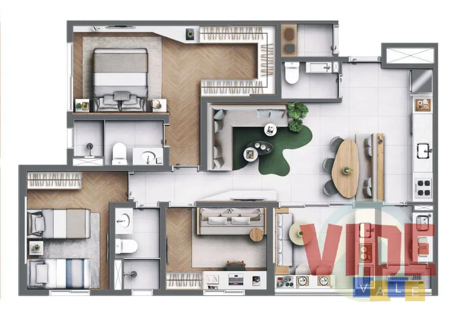 Apartamento com 3 quartos à venda e para alugar, 87m2 em Sao Jose Dos Campos - SP - imagem 6 Foto 6 de Apartamento com 3 quartos à venda e para alugar, 87m2 em Sao Jose Dos Campos - SP