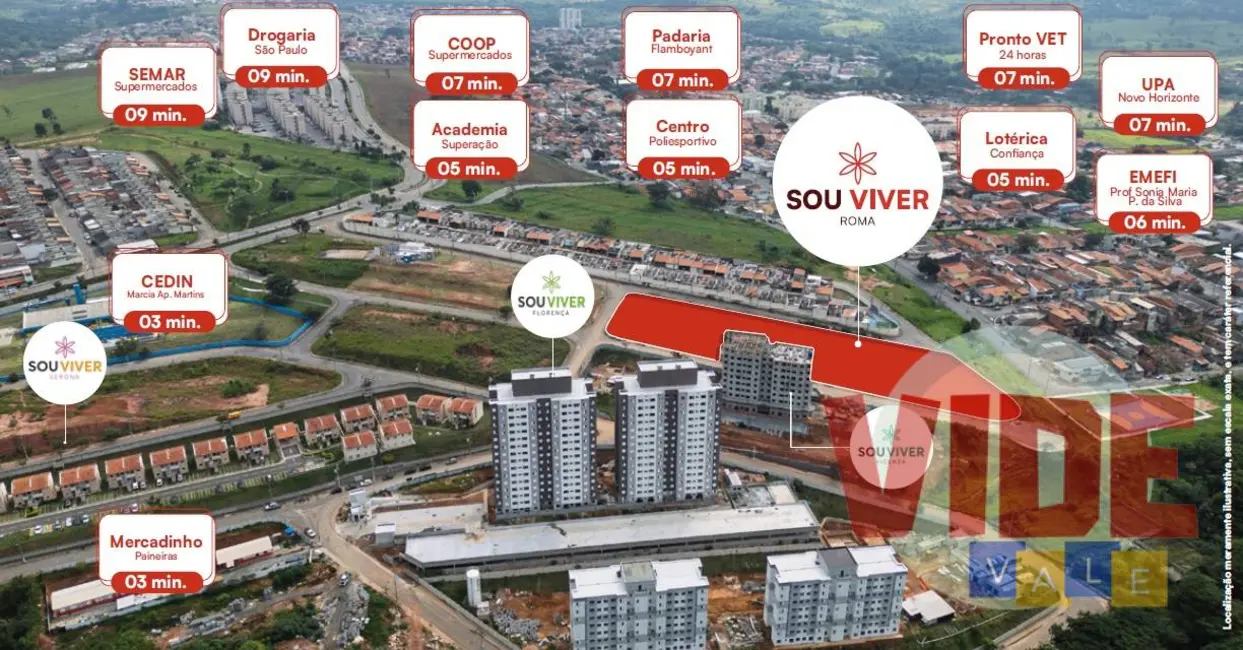 Foto 2 de Apartamento com 2 quartos à venda, 42m2 em Sao Jose Dos Campos - SP