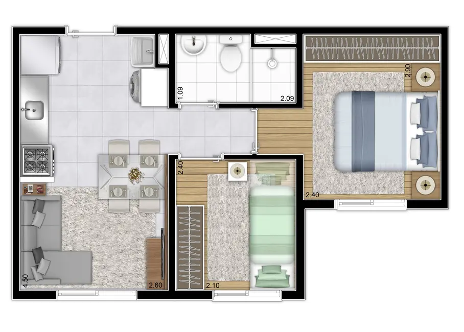 Apartamento com 2 quartos à venda, 33m2 em Campo Limpo, São Paulo - SP - imagem 5 Foto 5 de Apartamento com 2 quartos à venda, 33m2 em Campo Limpo, São Paulo - SP